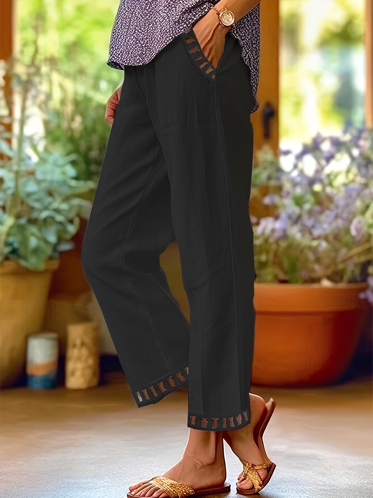 Wren | Cropped Trousers with Contrast Detail
