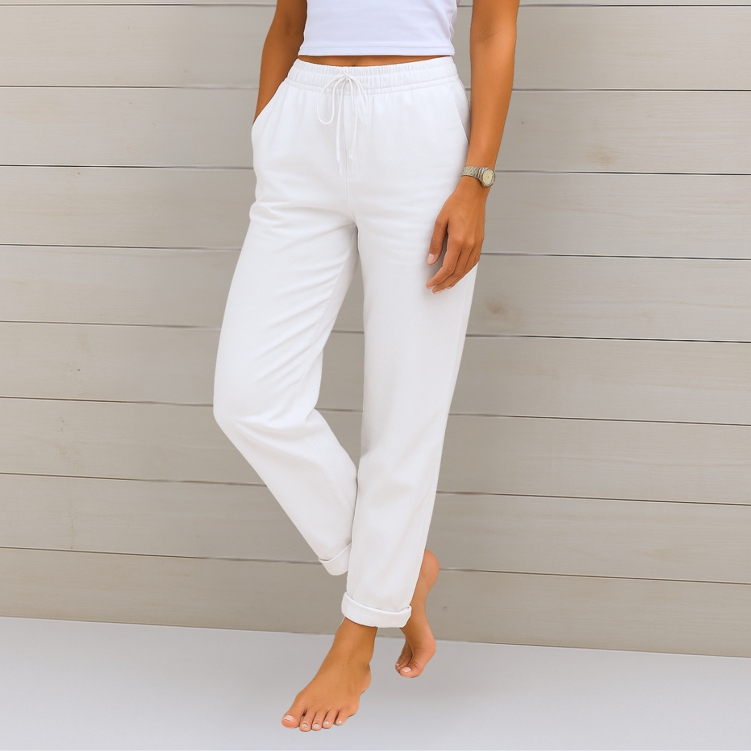 Maylora | Relaxed Linen Drawstring Trousers