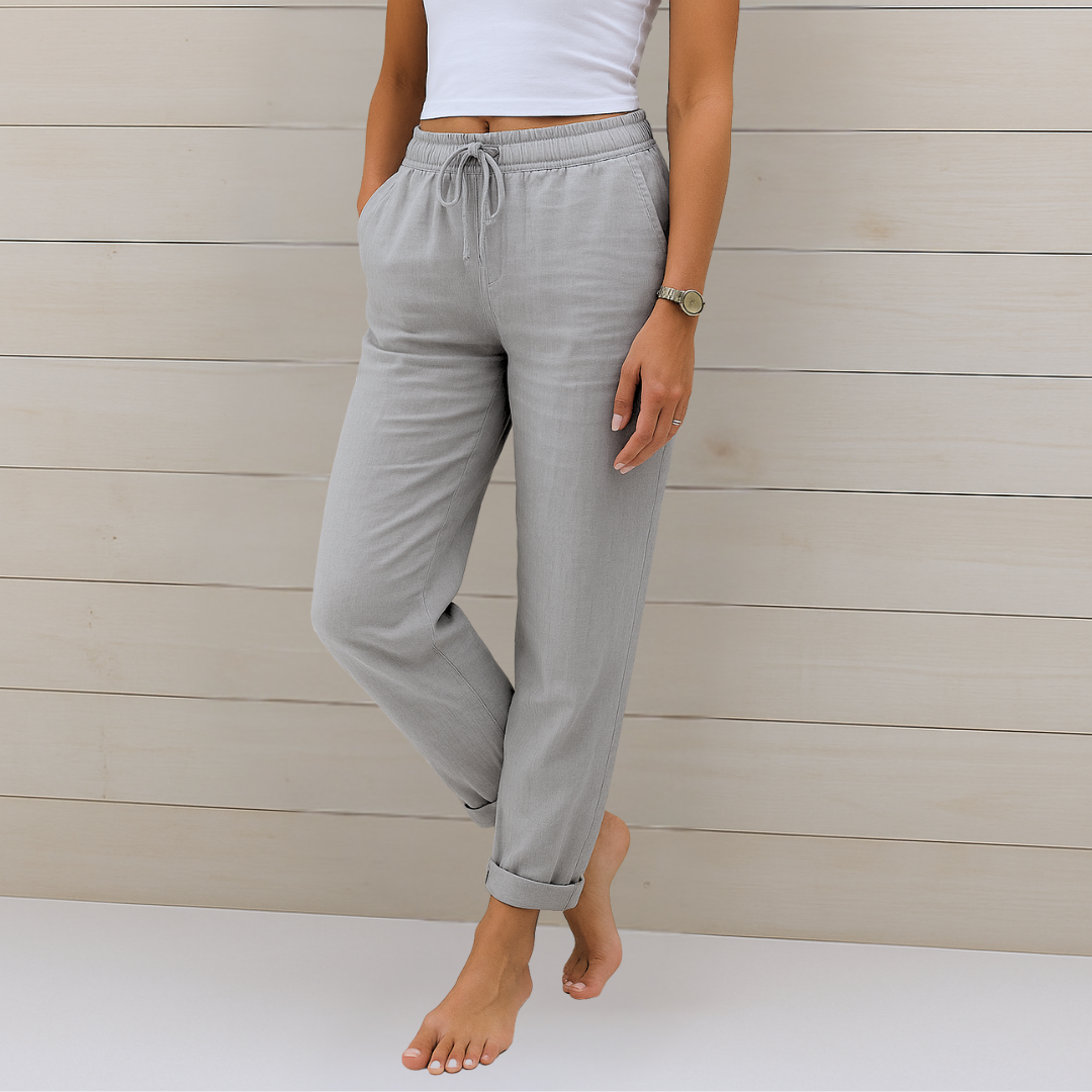 Maylora | Relaxed Linen Drawstring Trousers