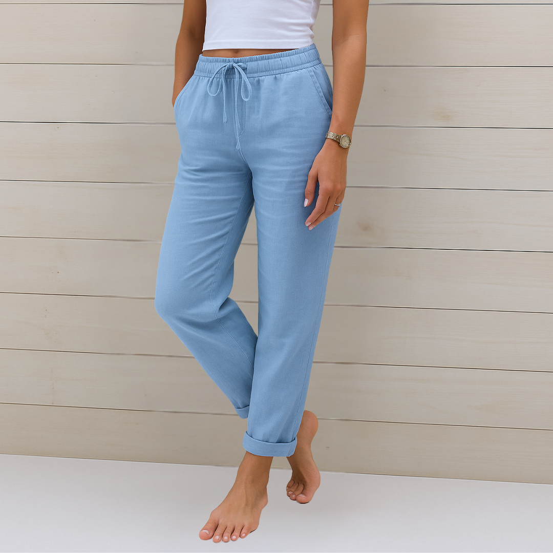 Maylora | Relaxed Linen Drawstring Trousers