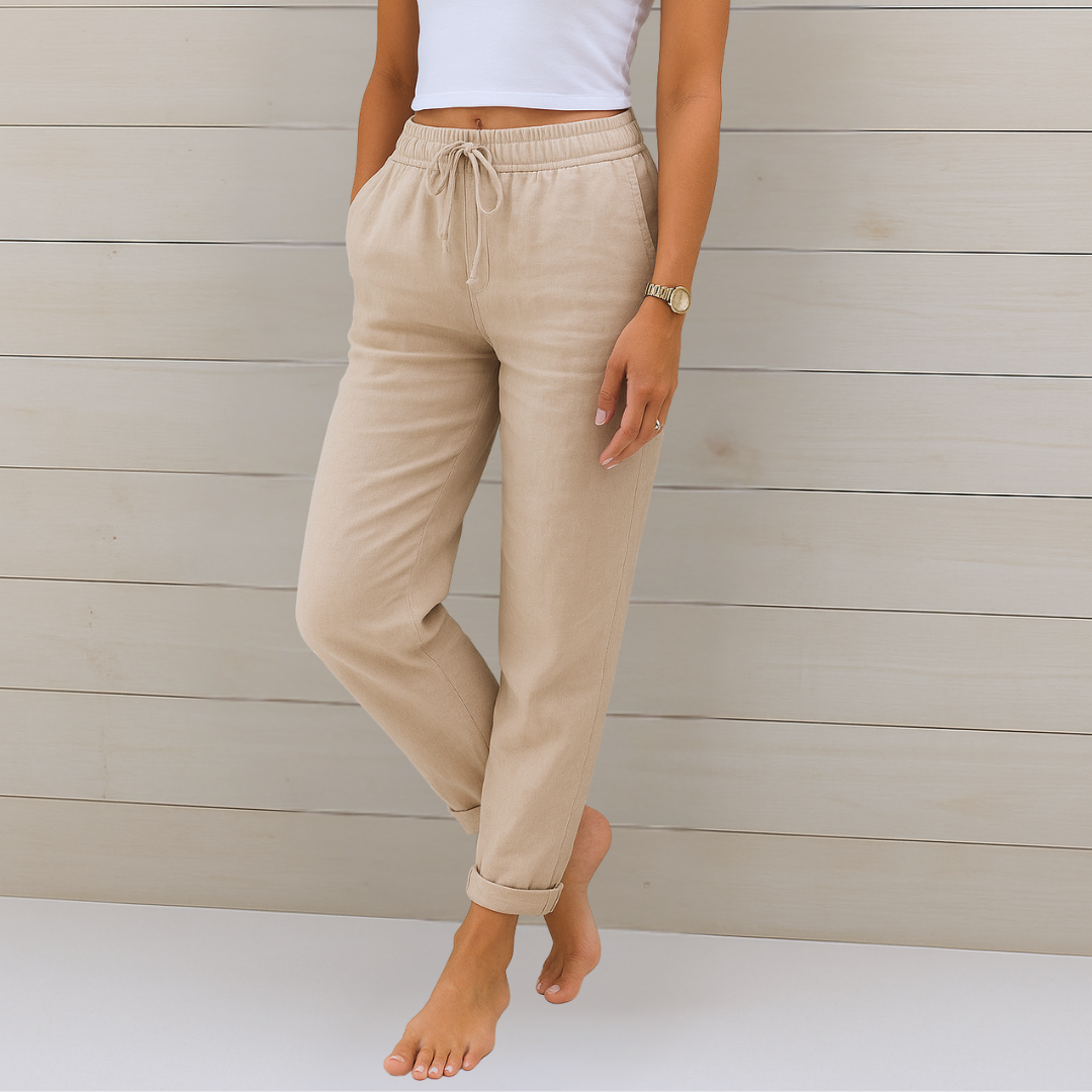 Maylora | Relaxed Linen Drawstring Trousers