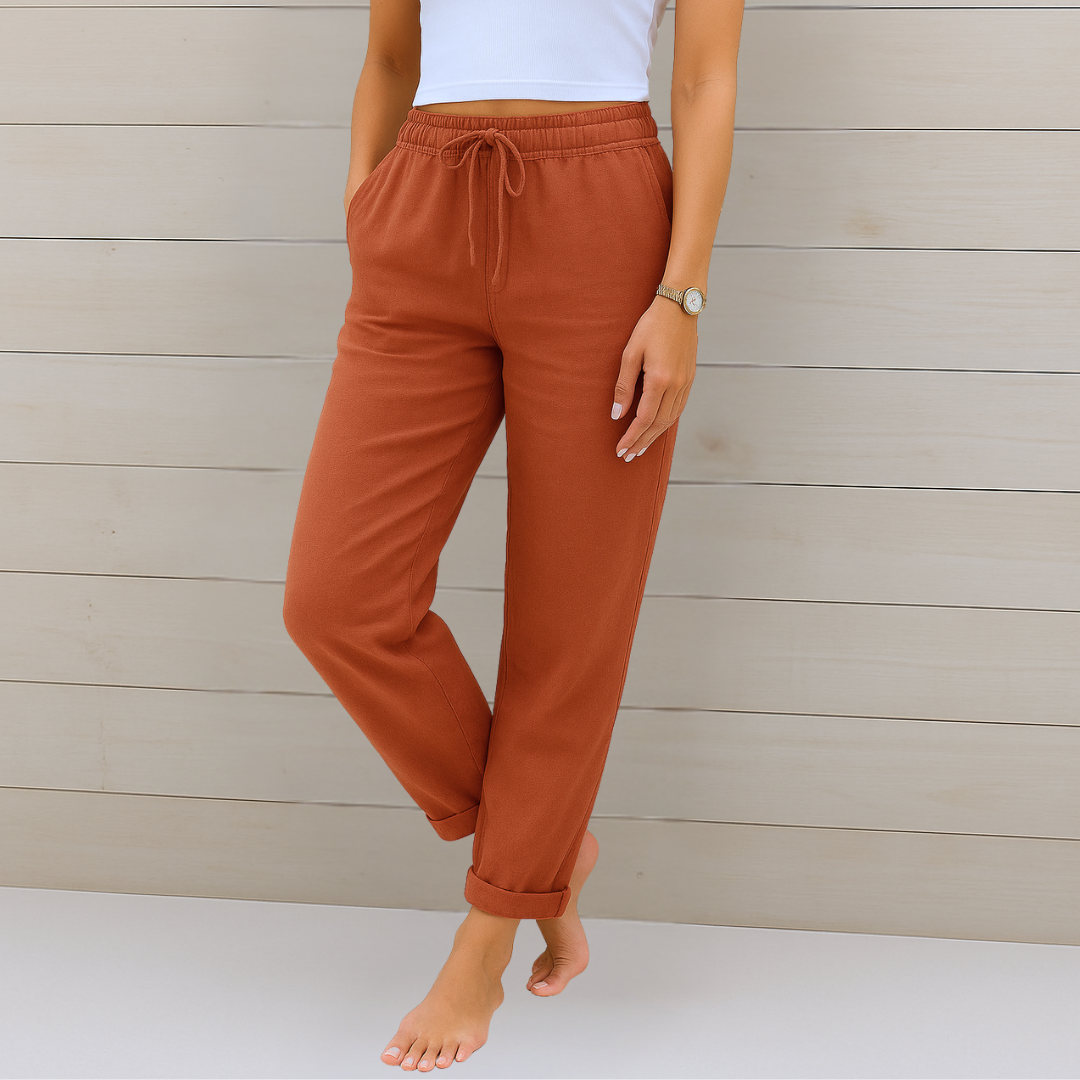 Maylora | Relaxed Linen Drawstring Trousers