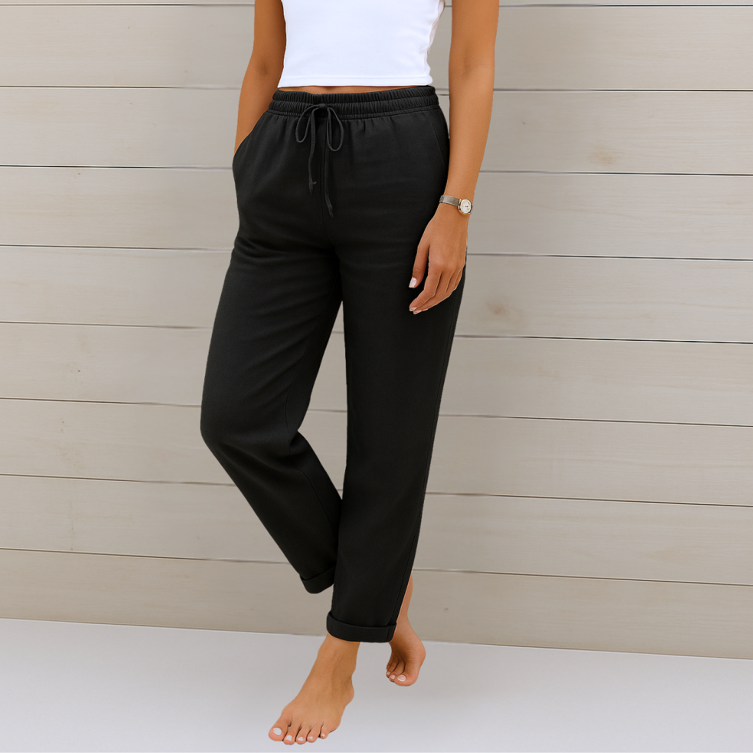 Maylora | Relaxed Linen Drawstring Trousers