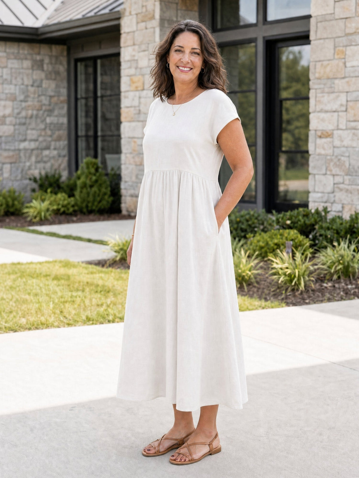 The Relaxed Midi Dress with Pockets