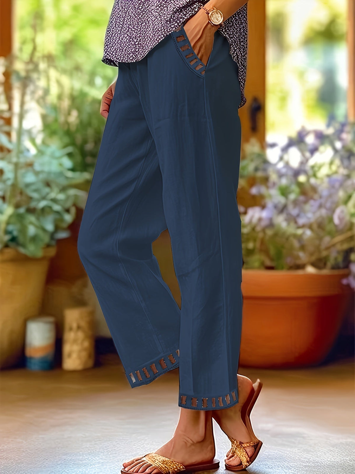 Wren | Cropped Trousers with Contrast Detail