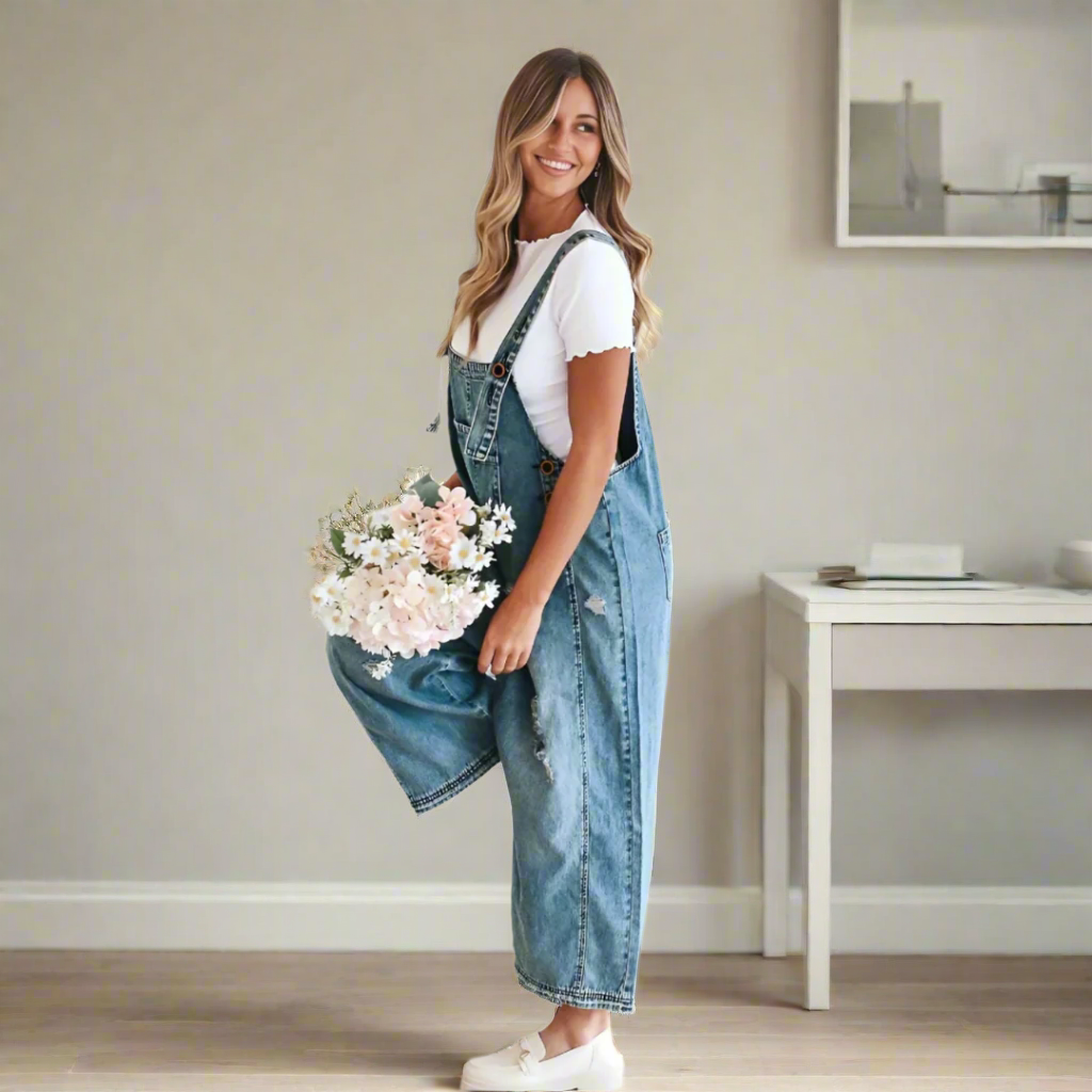 CARMELITA™ – Salopette Regolabile con Lavaggio Vintage