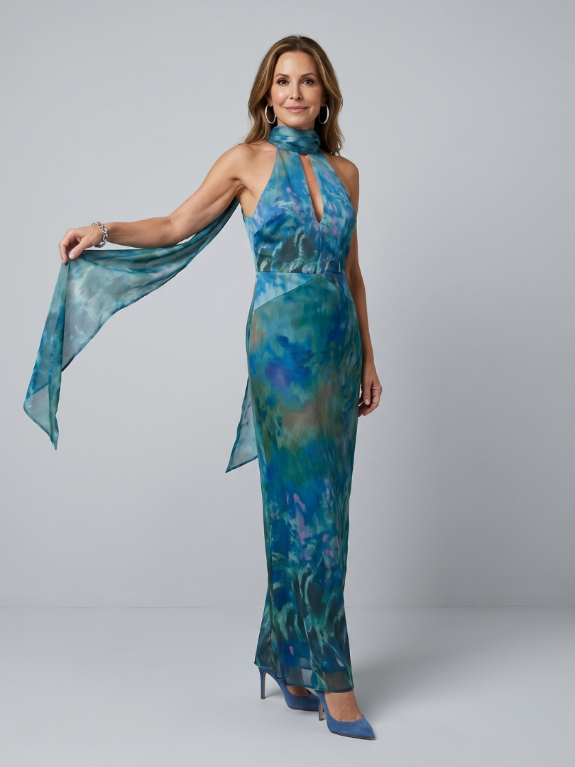 Juniper | Sleeveless Halter Maxi Dress