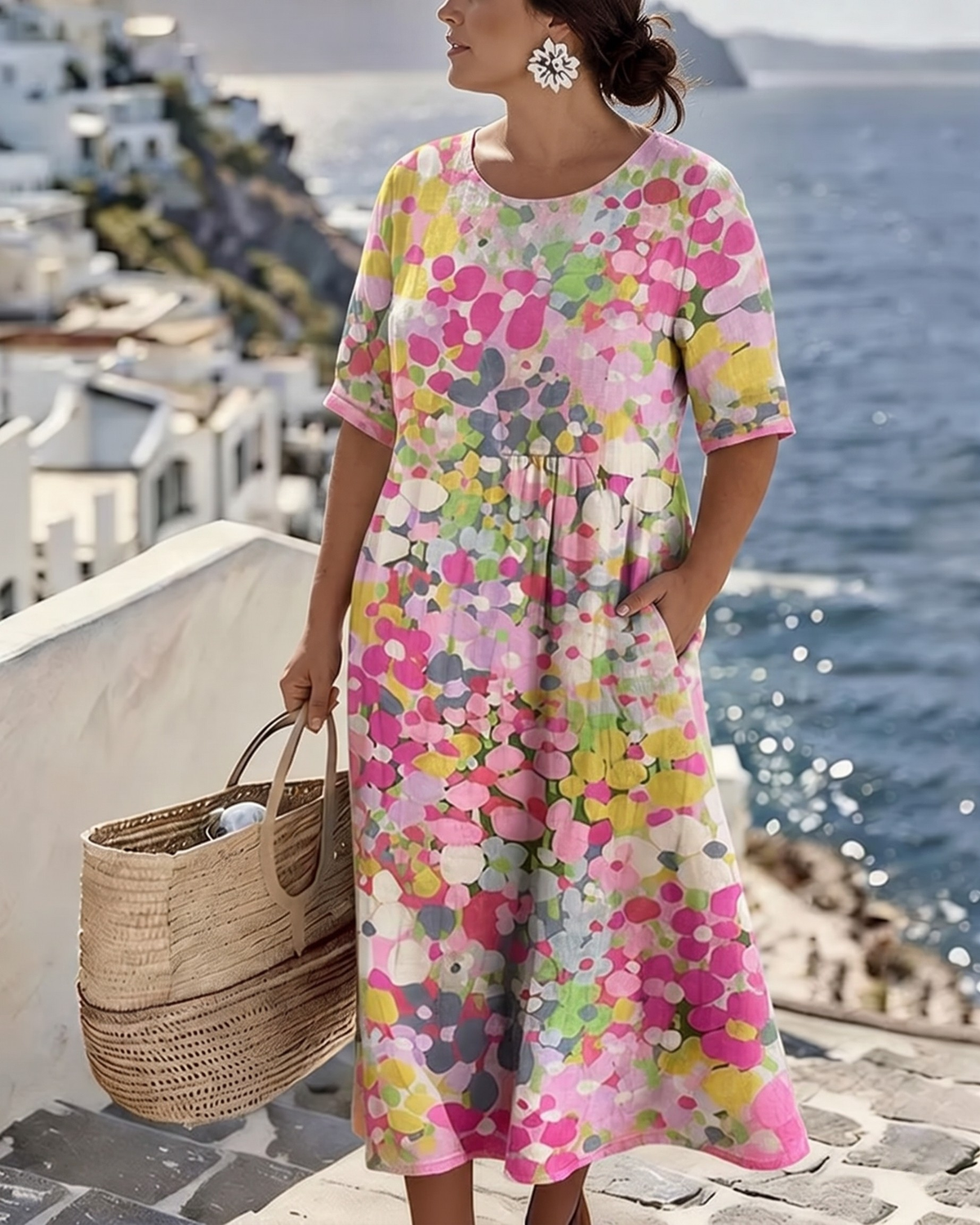 Elena | Floral Summer Midi Dress