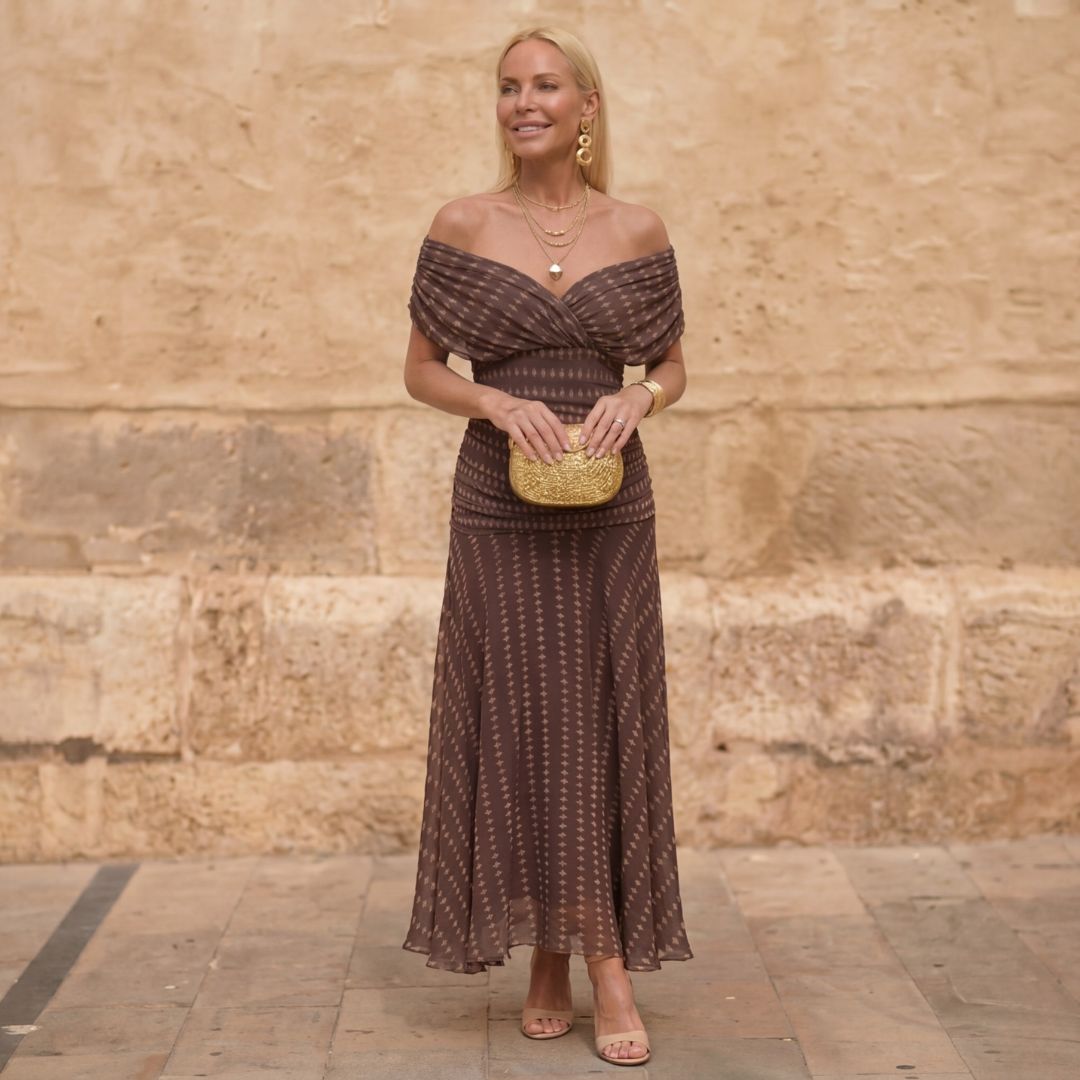 Solene | Flowing Geometric Dress