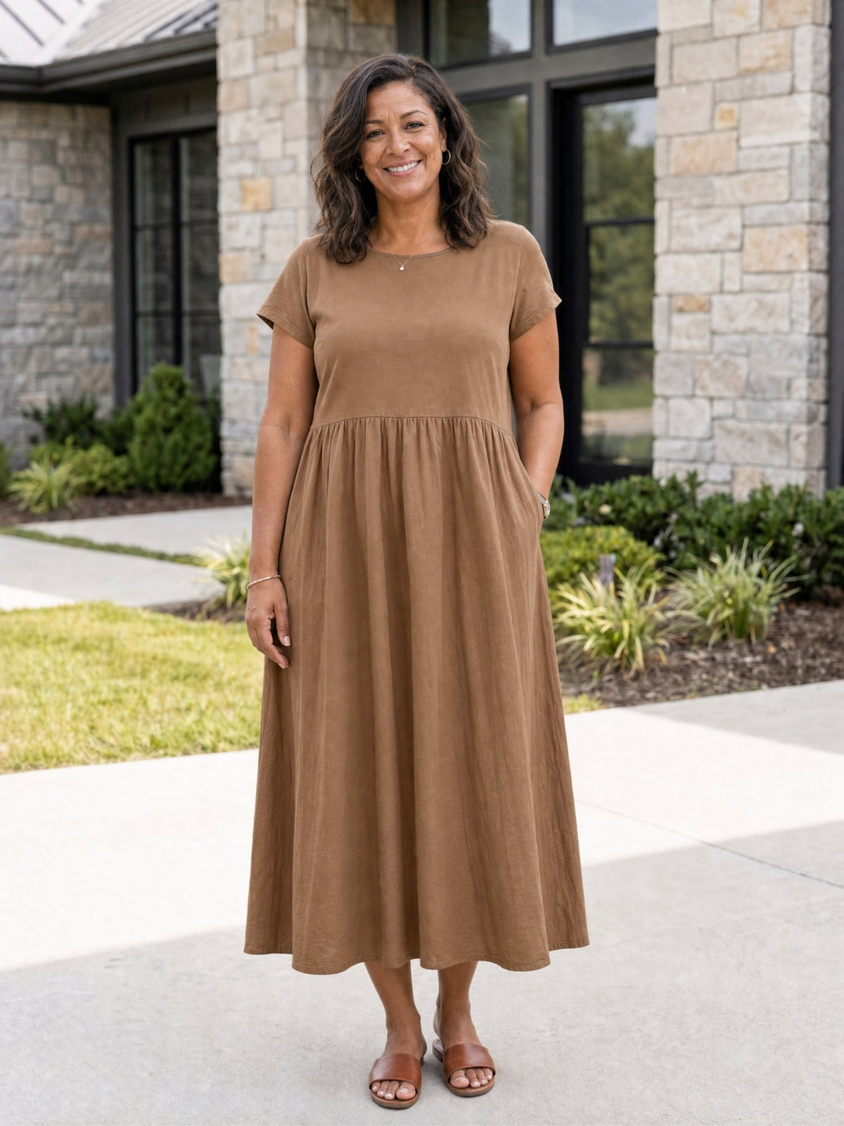 The Relaxed Midi Dress with Pockets