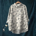 Clara™ | Blusa in Lino Senza Tempo con Motivo