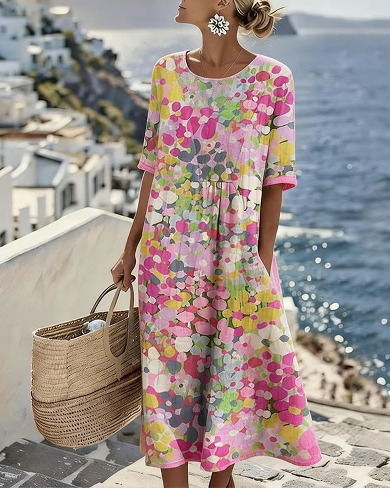 Elena | Floral Summer Midi Dress