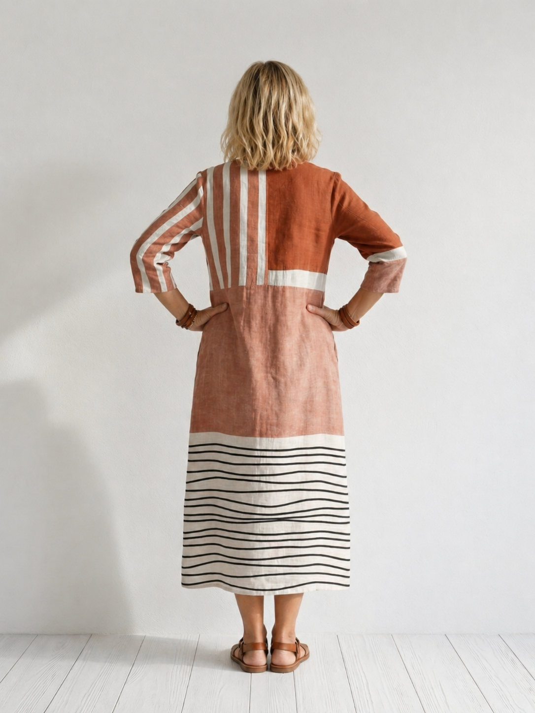 Verena | Abito midi a righe
