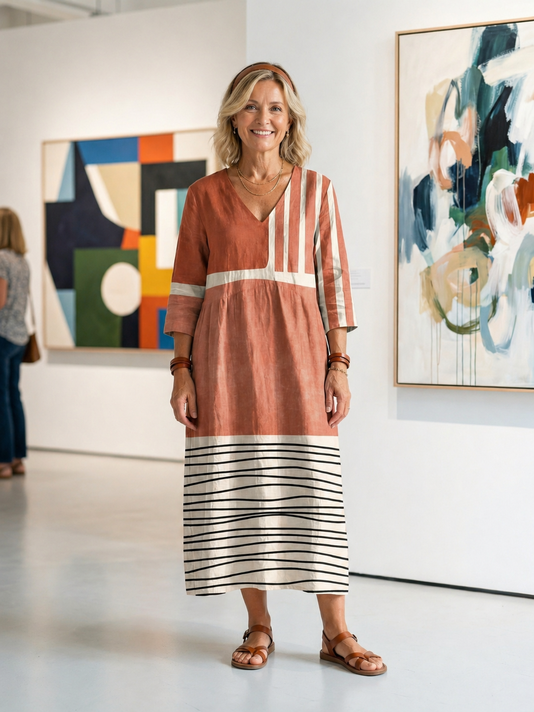 Verena | Abito midi a righe
