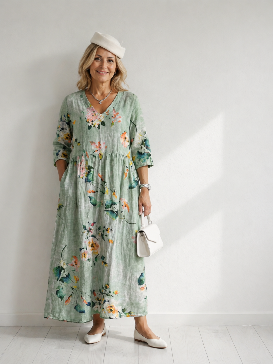 Nadine | Abito midi con taglio sagomato