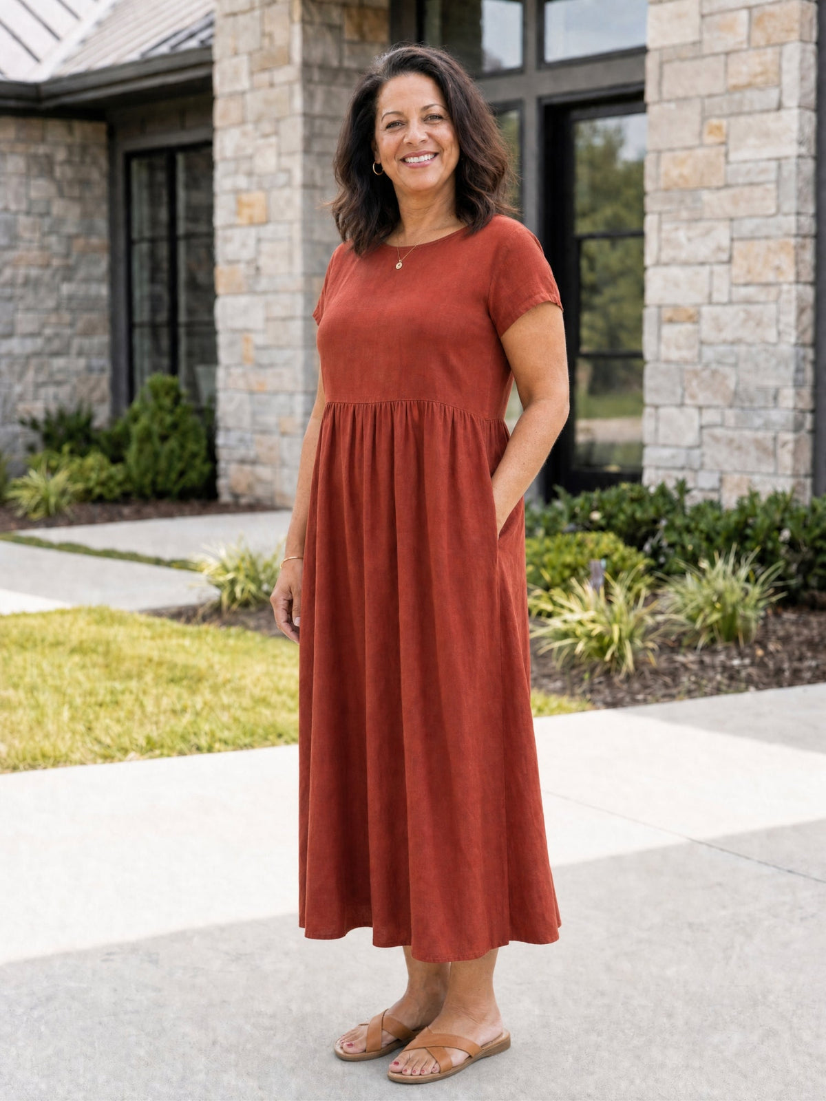 The Relaxed Midi Dress with Pockets