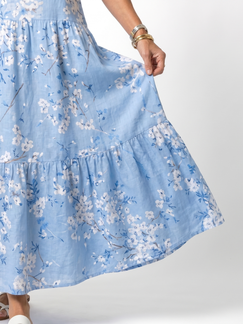 Audrey | Floral Print Tassel-Tie Midi Dress