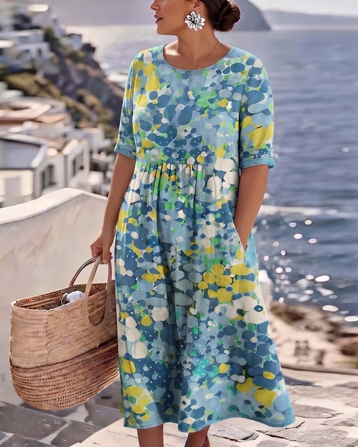 Elena | Floral Summer Midi Dress