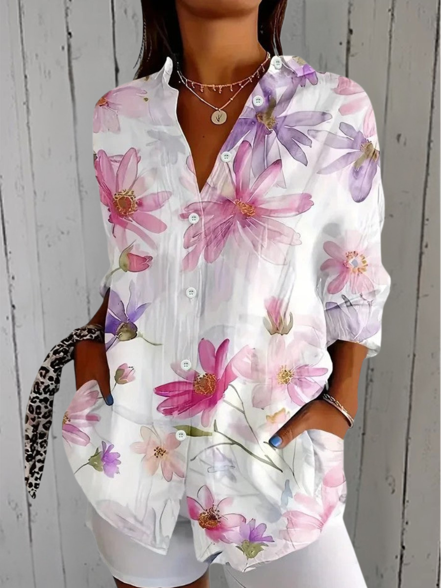 Delilah | Bold Print Button Blouse