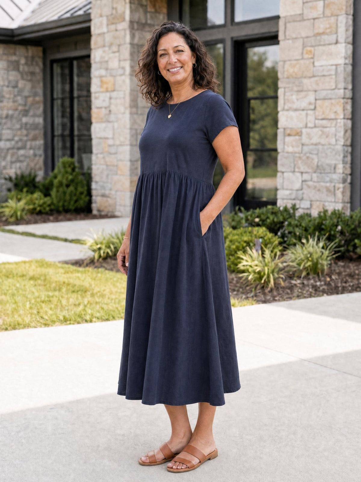 The Relaxed Midi Dress with Pockets
