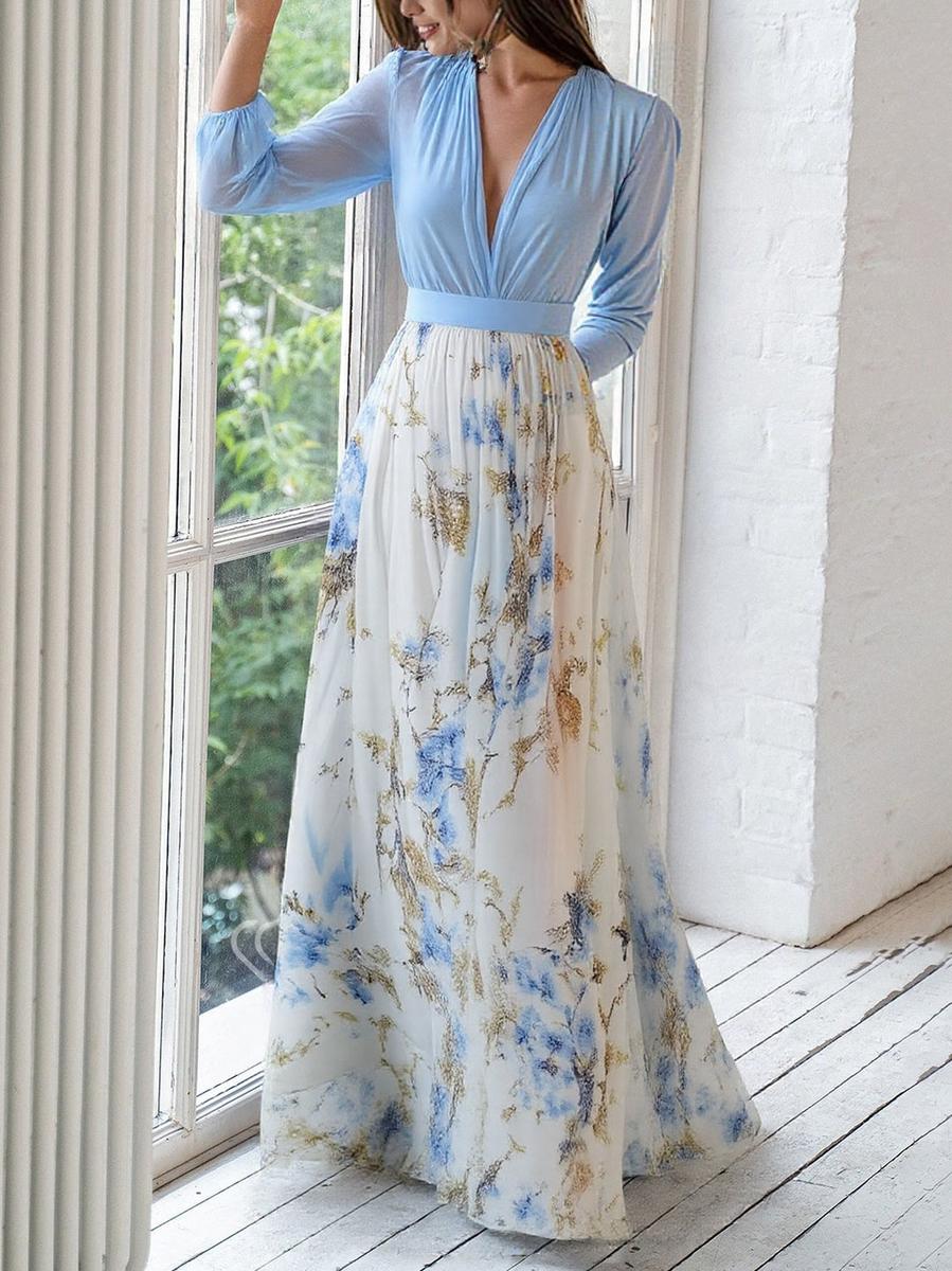 Abigail | Floral Chiffon Maxi Dress