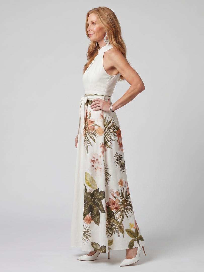 Prato | Botanical Panel Halter Maxi Dress