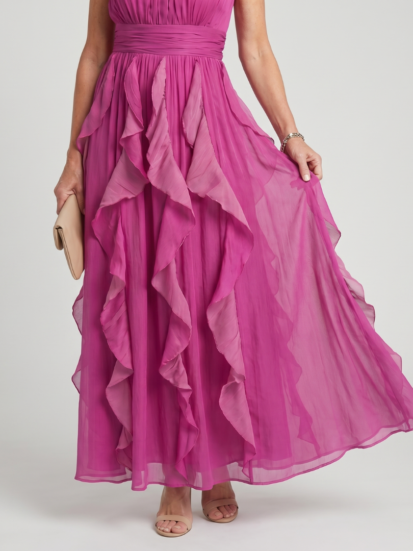 Orea | High Neck Tiered Ruffle Maxi Dress