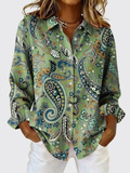 Joanna™ | Blusa con Bottoni e Stampa Paisley