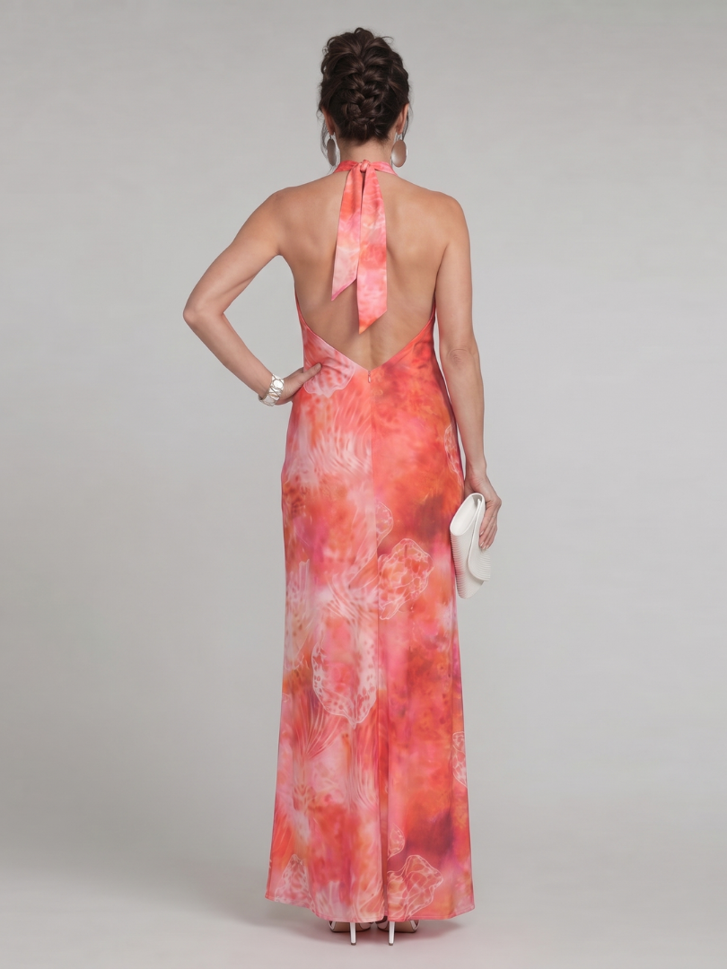 Marisol | Printed Halter Maxi Dress