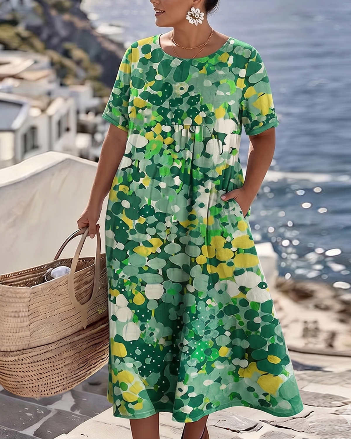 Elena | Floral Summer Midi Dress
