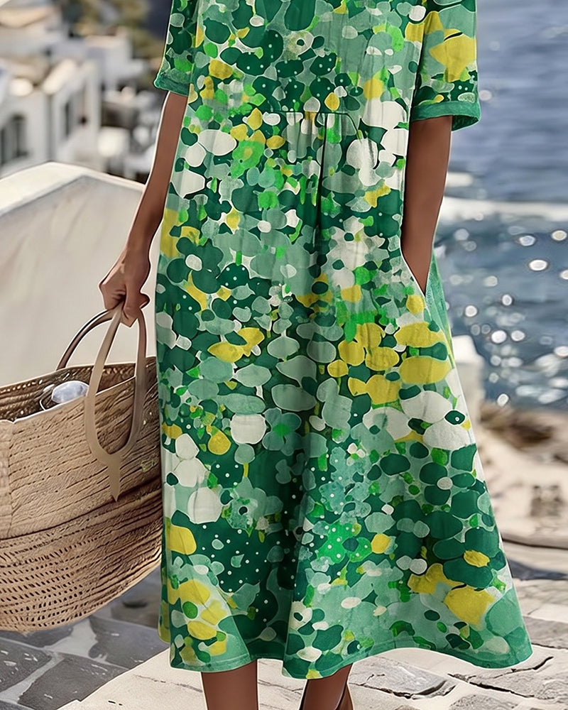 Elena | Floral Summer Midi Dress