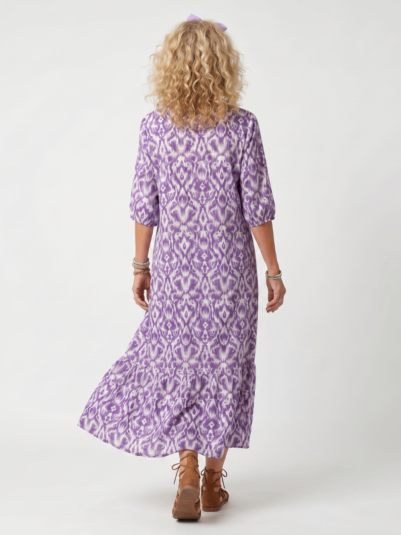 Penelope | Printed Tassel-Tie Midi Dress