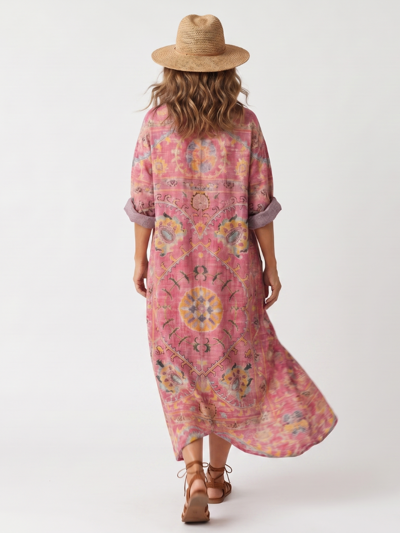 Taylor | Abstract Print Relaxed Pocket Midi Dress