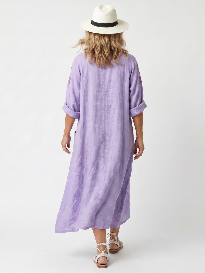 Avery | Floral Oversized Pocket Midi Dress