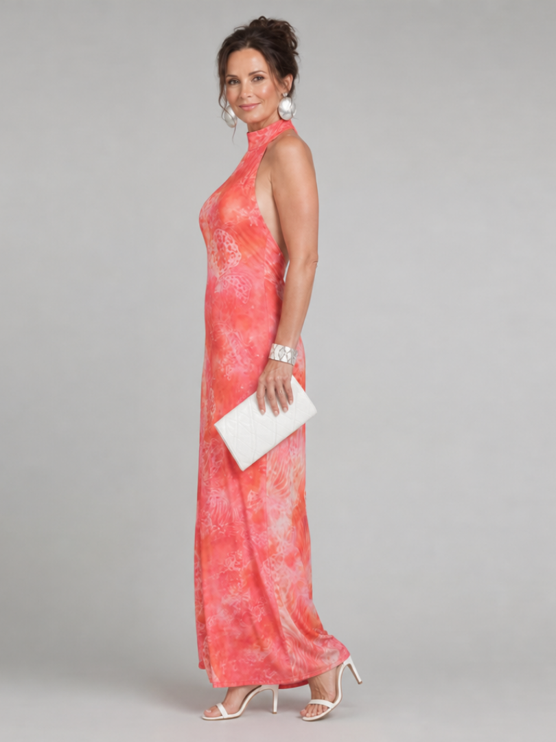Marisol | Printed Halter Maxi Dress