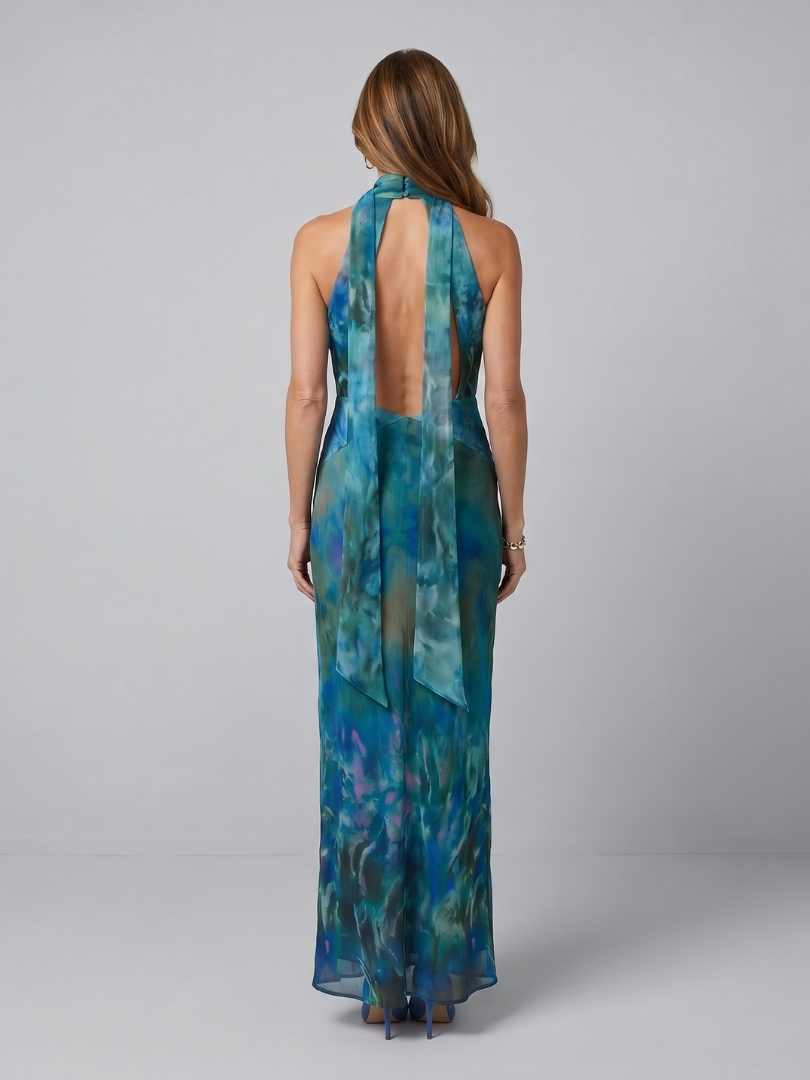 Juniper | Sleeveless Halter Maxi Dress