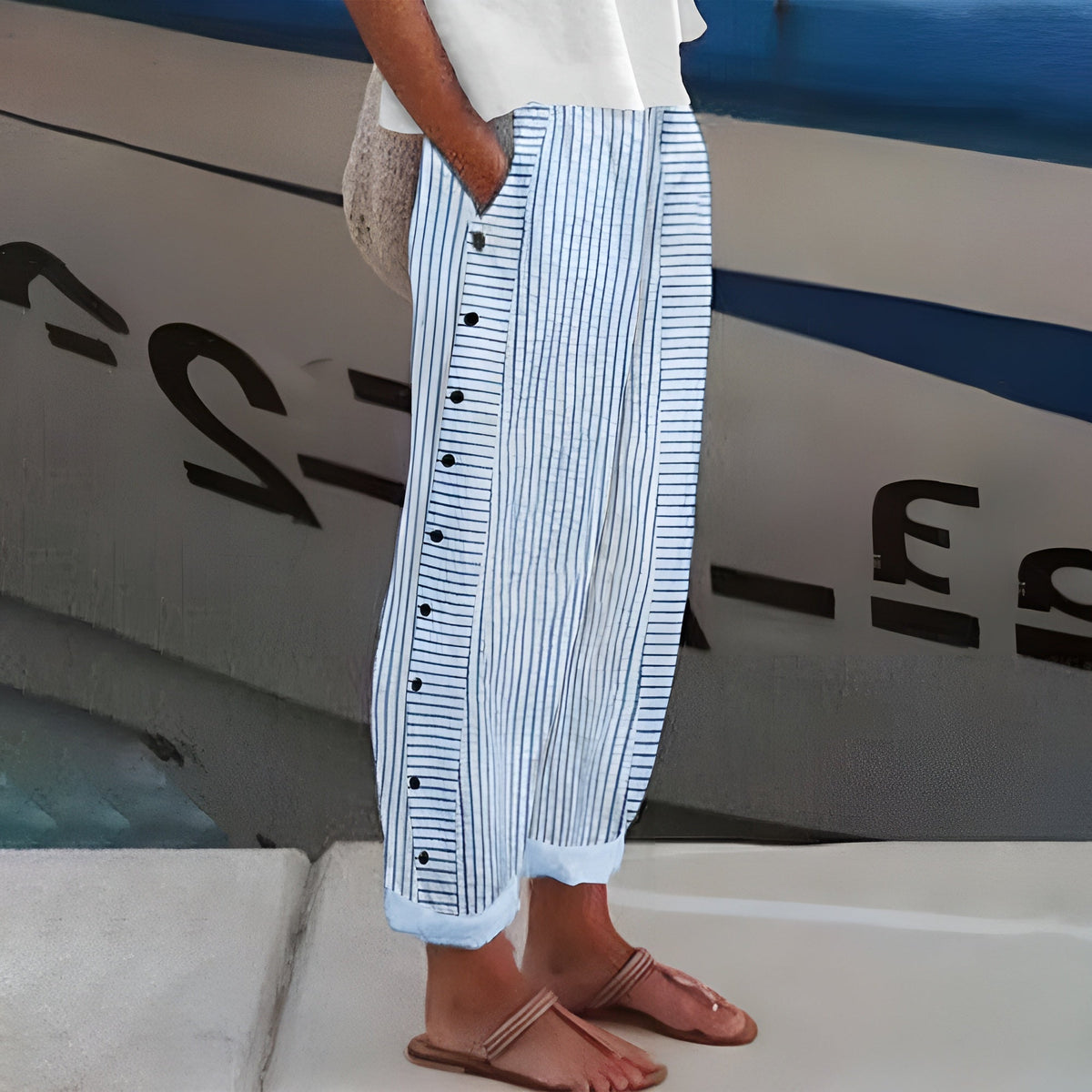 Dagny | Striped Summer Trousers