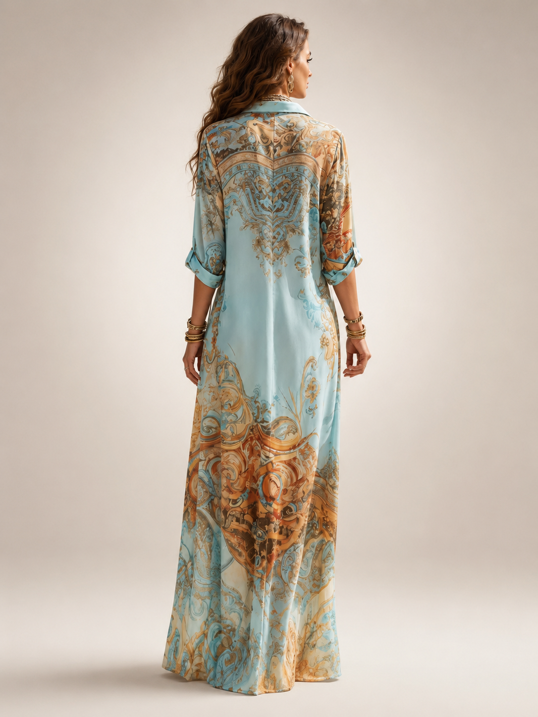 Liane | Abito maxy floreale con bottoni