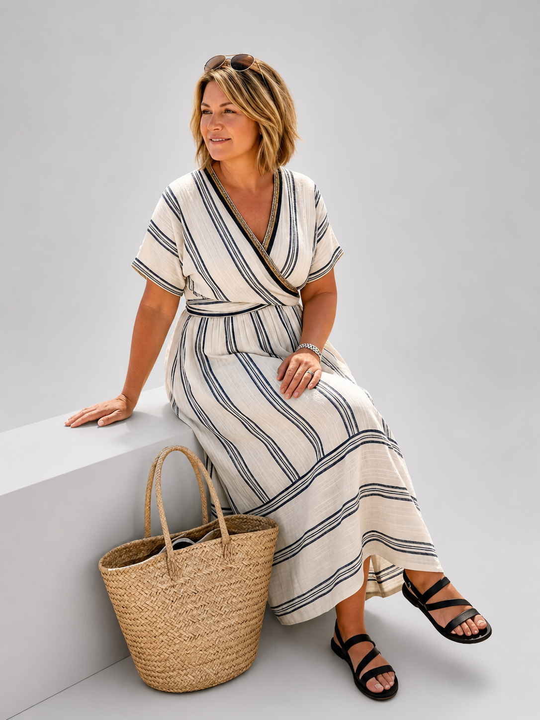 Anna | Abito midi in stile avvolgente