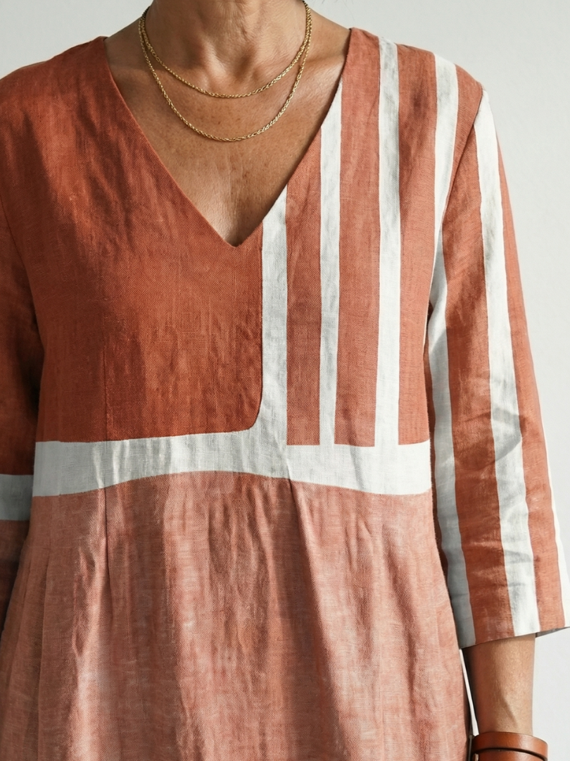 Verena | Abito midi a righe