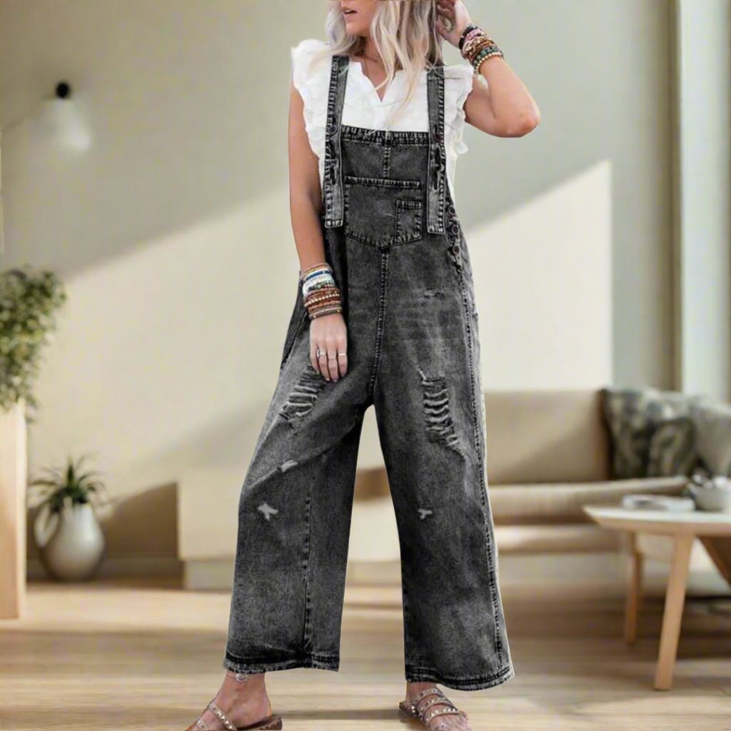 CARMELITA™ – Salopette Regolabile con Lavaggio Vintage