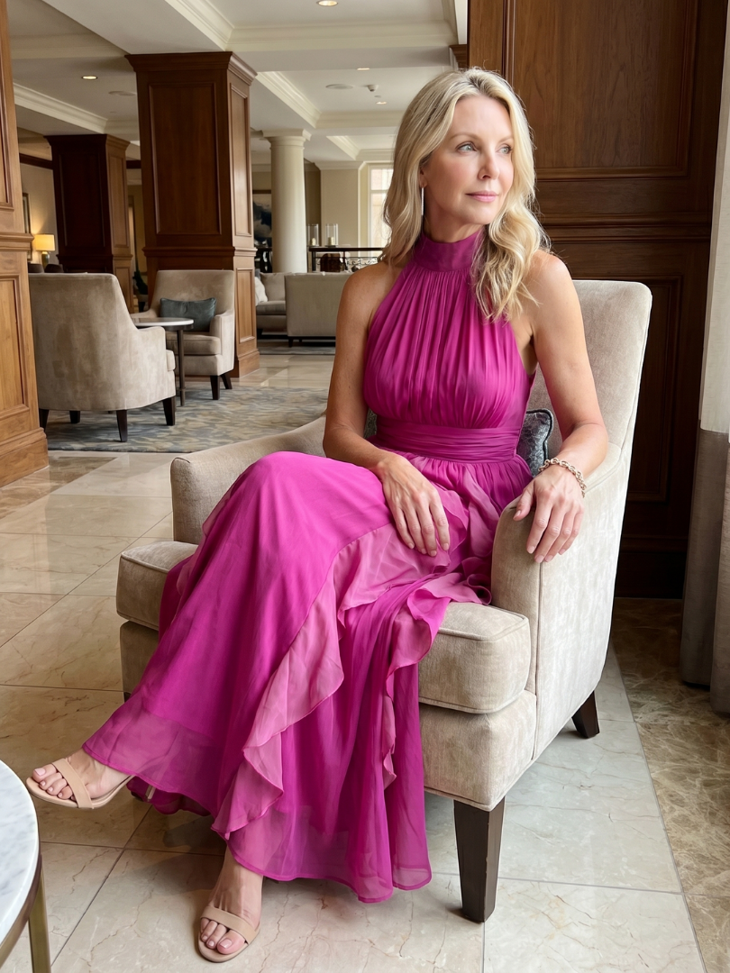 Orea | High Neck Tiered Ruffle Maxi Dress