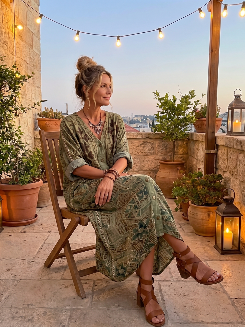 Allison | Button-Front Oversized Pocket Midi Dress