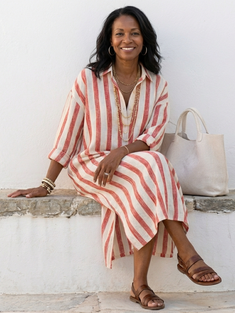 Alina | Vestito midi a righe