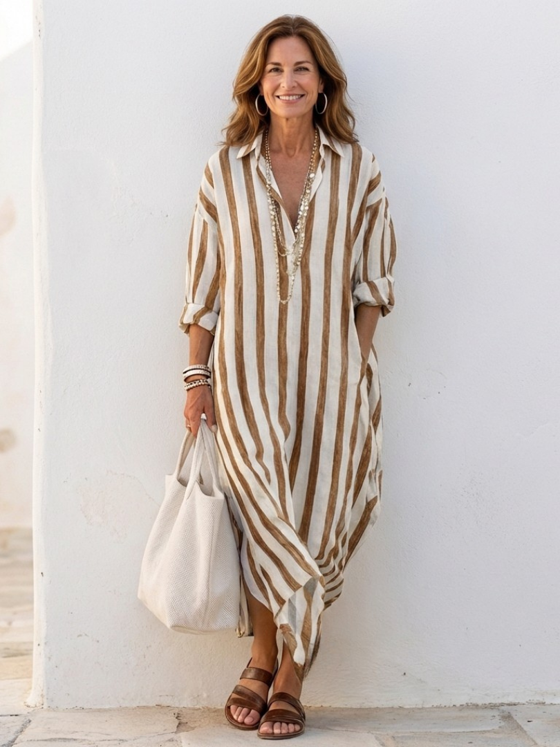 Alina | Vestito midi a righe