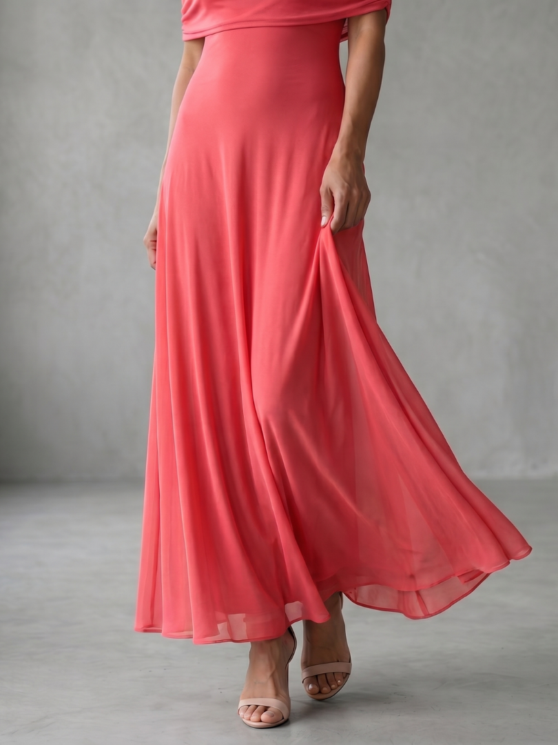 Giugno | Draped Off-Shoulder Midi Dress