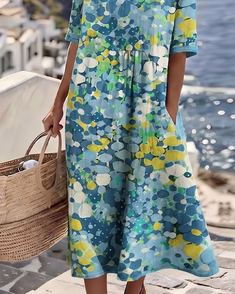 Elena | Floral Summer Midi Dress