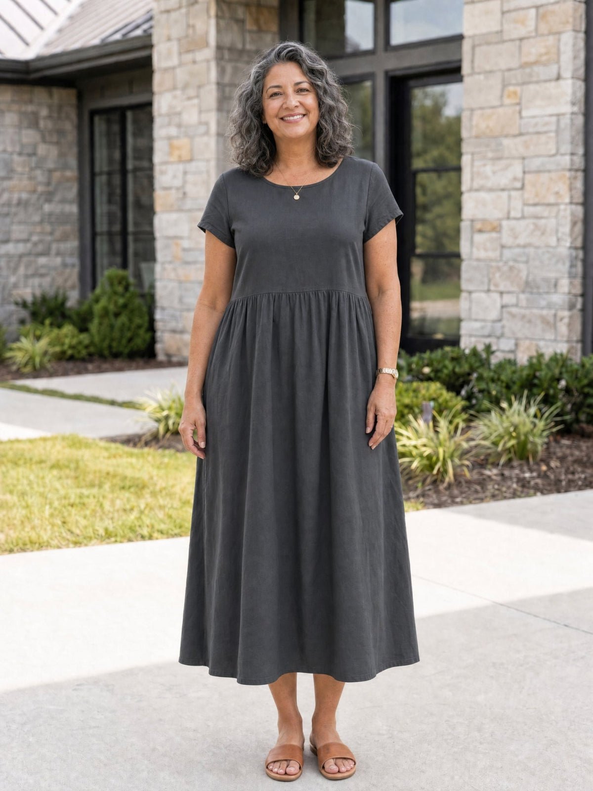 The Relaxed Midi Dress with Pockets