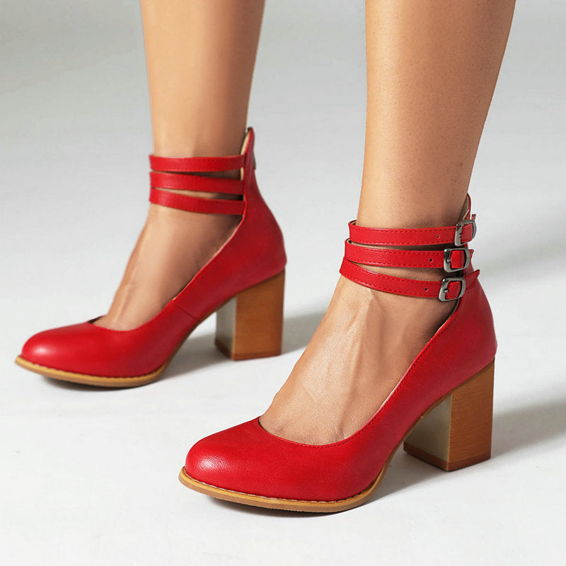 Casilda - Sandali lisci con cinturino alla caviglia e suola spessa