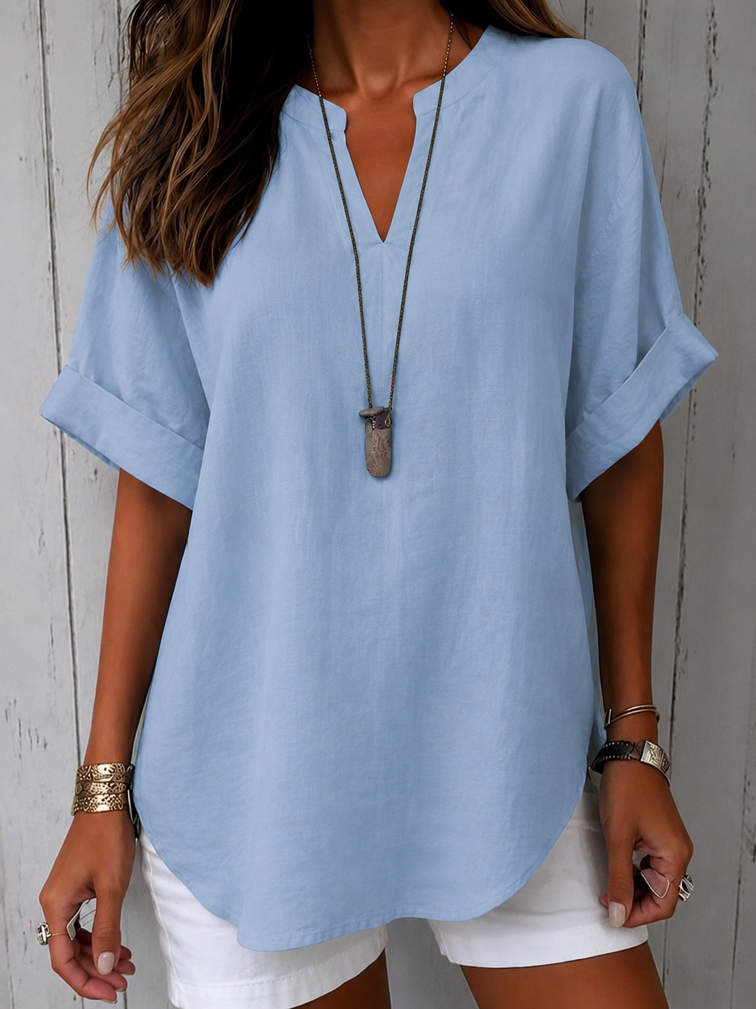 Emmeline | Simple Short-Sleeve Blouse